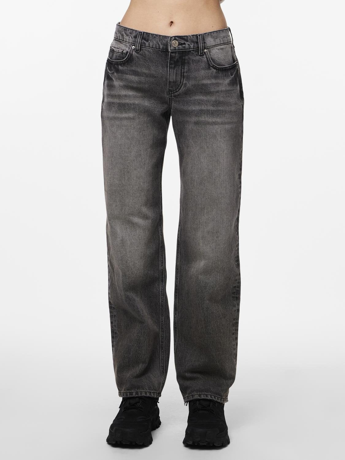PCLOLLY Lowwaist Jeans - Grey Denim